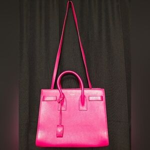 Saint Laurent Calfskin Small Sac De Jour Lipstick Pink